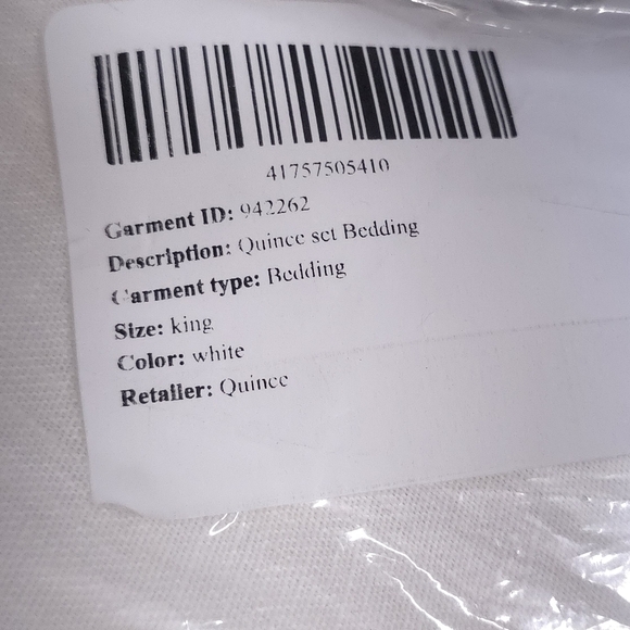 Quince European Linen Double Flange Duvet Cover Set in White - Picture 6 of 9